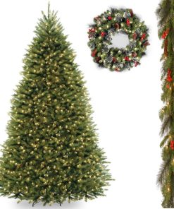 7.5' Dunhill Fir Hinged Tree,Crestwood Spruce Garland,24"Crestwood Spruce Wreath
