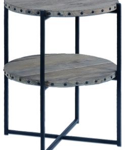 Uttermost 24532 Kamau 24" x 20" Recycled Elm Wood Accent Table - Grey