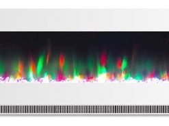 78" Color Changing Wall Mount Fireplace With Crystals