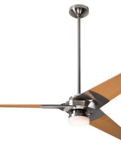Torsion 17W LED Fan, Bright Nickel, 62" Maple Blades
