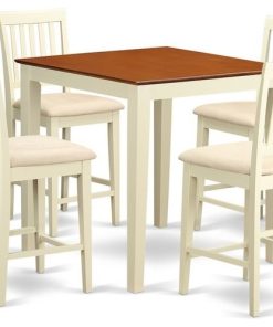 5-Piece Counter Height Pub Set, Counter Height Table And 4 Kitchen Dining Chairs