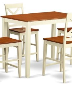 5-Piece Counter Height Table And Chair Set, High Table And 4 Kitchen Chairs