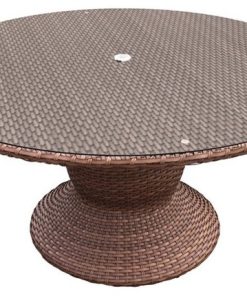 TK Classics Laguna 60" Round Patio Dining Table in Caramel