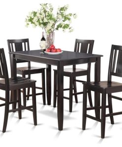 5-Piece Counter Height Table Set, High Table And 4 Stools