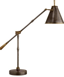 Thomas O'Brien Goodman 1 Light Table Lamp, Bronze and Hand-Rubbed Antique Brass