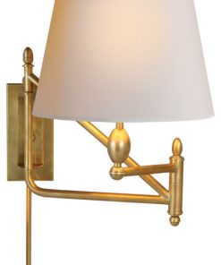 Thomas O'Brien Paulo 1 Light Swing Arm or Wall Lamp in Hand-Rubbed Antique Brass