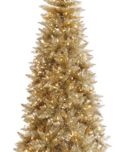 Vickerman 9'x46" Slim Tree, Dura-Lit 700 Warm White, Champagne, LED