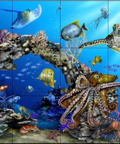 Tile Mural, Octopus Garden by Lori Schory