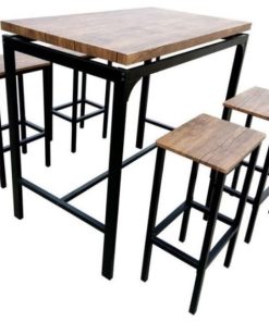 Stonecroft Furniture 5 Piece Bar Set in Weathered Chestnut