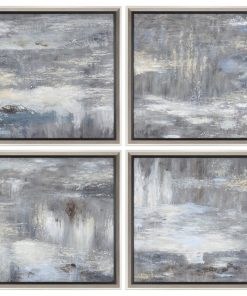 Uttermost Shades Of Gray Hand Painted Art S/4