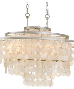 6 Light Antique Silver Eclectic Linear Chandelier