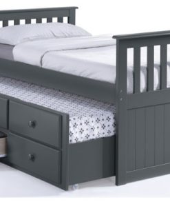 Storkcraft Marco Island Twin Captain's Bed with Twin Trundle in Gray