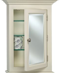 Wilshire II 7" Deep Semi Recessed Medicine Cabinet With Crown Moulding, 22"x27"
