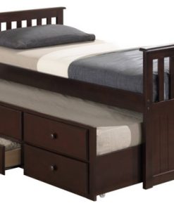 Storkcraft Marco Island Twin Captain's Bed with Twin Trundle in Espresso