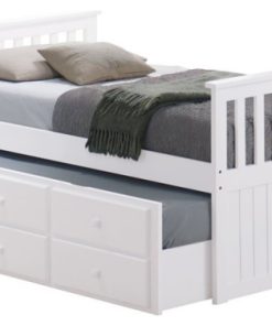 Storkcraft Marco Island Twin Captain's Bed with Twin Trundle in White