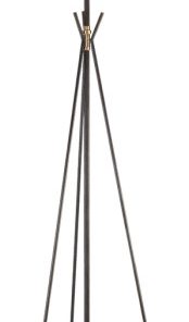 Tavares Large Floor Lamp in Aged Iron and Hand-Rubbed Antique Brass with Linen S