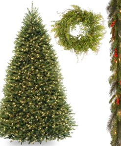 7.5' Dunhill Fir Hinged Tree,Crestwood Spruce Garland,Garden Accents 22" Wreath