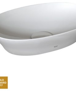 Toto Kiwami Oval 16" Vessel Bathroom Sink With CEFIONTECT Cotton White