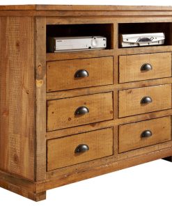 Willow Distressed Media Chest, Distressed Pine