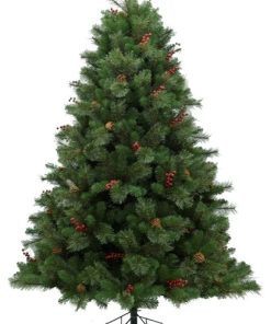 6.5' Pre-Lit Denali Mixed Pine Artificial Christmas Tree, Dual LED Lights