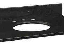 Stone Top, 37" For Undermount Sink With Backsplash, Black Granite