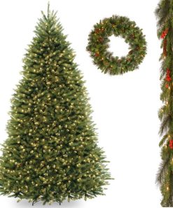 7.5' Dunhill Fir Hinged Tree,Crestwood Spruce Garland,30"Crestwood Spruce Wreath