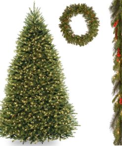 7.5' Dunhill Fir Hinged Tree,Crestwood Spruce Garland,36"Crestwood Spruce Wreath