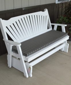 4' Fanback Pine Glider, White