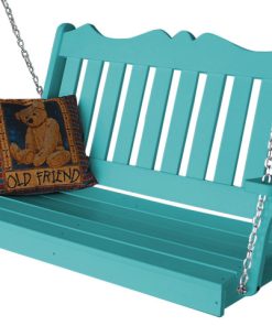 4' Poly Royal English Porch Swing, Aruba Blue