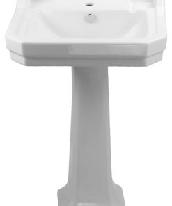 Whitehaus B112M-P Pedestal Sink w/ Integrated Rectangular Bowl and Overflow