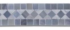 2"x12" Carrara Ferrari Bias Border Listello, Blue-Gray, Polished, Set of 50