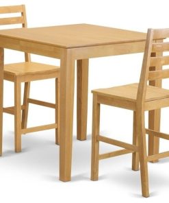 3-Piece Counter Height Table And Chair Set, Pub Table And 2 Kitchen Bar Stool