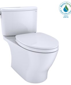 Toto Nexus 2P Elong 1.28GPF Toilet With CEFIONTECT and SS124 Seat Colonial White