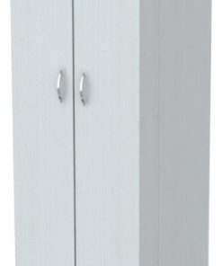 66.1" White Melamine and Engineered Wood Storage Cabinet