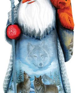 Wolf Santa, Woodcarved Figurine
