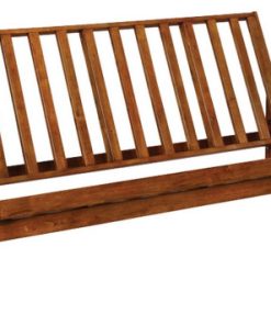 Wooden Futon Frame with Slated Design and Chamfered Legs, Brown