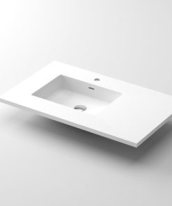 VIVA Stone 36" Left Sink Matte White - Solid Surface Countertop