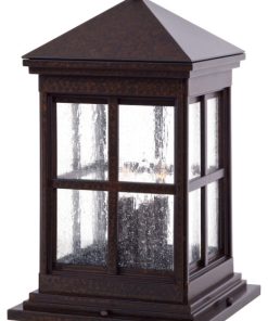 The Great Outdoors GO 8567 Berkeley 4 Light Pier Mount Light - Rust