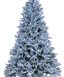 7.5' PowerConnect Snowy Hamilton Spruce Tree With Cool White LED Lights
