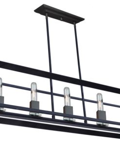 Vineyard 5 Light Island Light in Matte Black