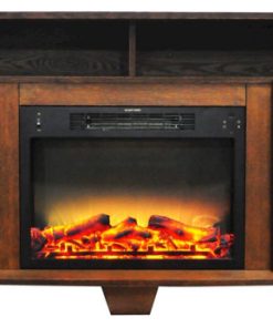 59.1"x17.7"x31.7" Savona Fireplace Mantel With Logs and Grate Insert