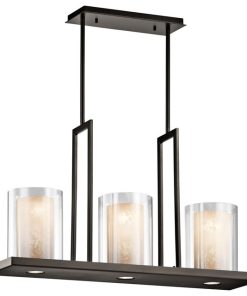 Triad Linear Chandelier 3-Light, Olde Bronze