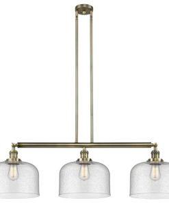 X-Large Bell 3-Light Island-Light, Antique Brass, Seedy
