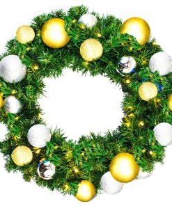 5' Sequoia Wreath Pre-Lit With Warm White LEDs, The Treasure Ornament