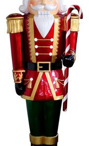 65" Jeweled Nutcracker With Metallic Painting Finish- White LED
