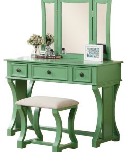 Vanity Set With Stool, Apple Green