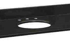 Stone Top, 49" For Undermount Sink With Backsplash, Black Granite