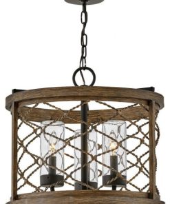 3 Light Medium Outdoor Hanging Lantern in Coastal Style - 18 Inches Wide by