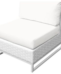 TKC Miami Armless Patio Chair in White (Set of 2)