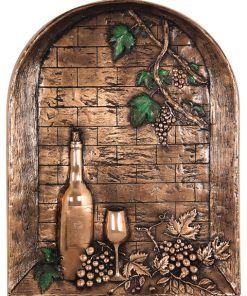 Window With Wine Bottle Backsplash Mural, Copper